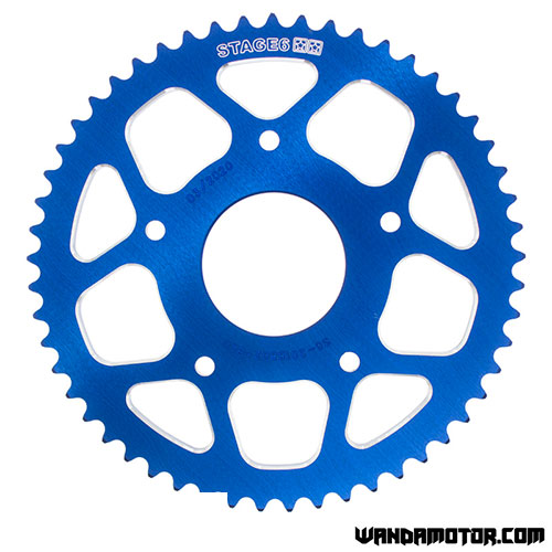 Rear sprocket Stage6 Peugeot XPS, Rieju MRT 53t blue